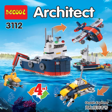 4in1 DIY Architect Ocean Explorer Bricks Set - 213+Pcs